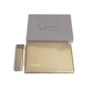 Rare New in box with lighter vintage Colibri Gold Tone Cigarette Case 1960s